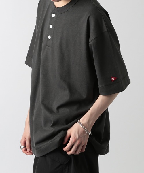 Healthknit(ヘルスニット)の「【Healthknit】ドライジャージー ヘンリーネックTシャツ /51038(Tシャツ/カットソー・メンズ・チャコールグレー/ホワイト/イエロー・M/L)」の18枚目の写真