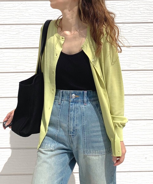 Q（キュー）の「UVクルーカーデ（カーディガン/ボレロ・レディース・グリーン系/ホワイト/ラベンダー・MEDIUM）」の9枚目の写真