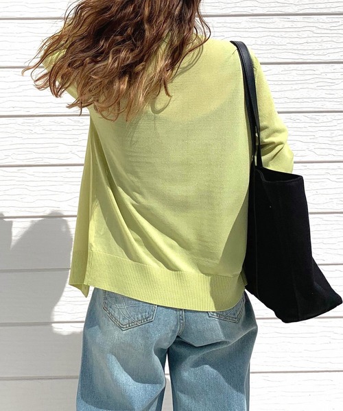 Q（キュー）の「UVクルーカーデ（カーディガン/ボレロ・レディース・グリーン系/ホワイト/ラベンダー・MEDIUM）」の11枚目の写真