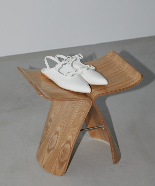 Aunt Marie's(アントマリーズ)の「ダブルリボンポインテッドサンダル(サンダル・レディース・ホワイト/ブラック/シルバー・S/M/L)」の13枚目の写真