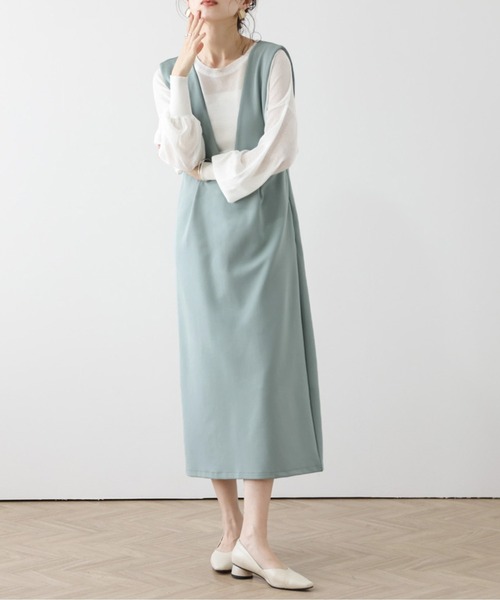 La-gemme(ラジェム)の「ポンチジャンパースカート(ジャンパースカート・レディース・ベージュ/ミント/ピンク/ブラック・L/M)」の7枚目の写真