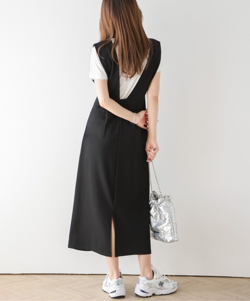 La-gemme(ラジェム)の「ポンチジャンパースカート(ジャンパースカート・レディース・ベージュ/ミント/ピンク/ブラック・L/M)」の14枚目の写真