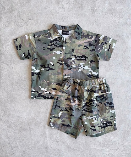 WILD THINGS(ワイルドシングス)の「【WILD THINGS】別注S/Sシャツ(100~150cm)(シャツ/ブラウス・キッズ・ベージュ/グリーン・100/110/120/130/140/150)」の4枚目の写真