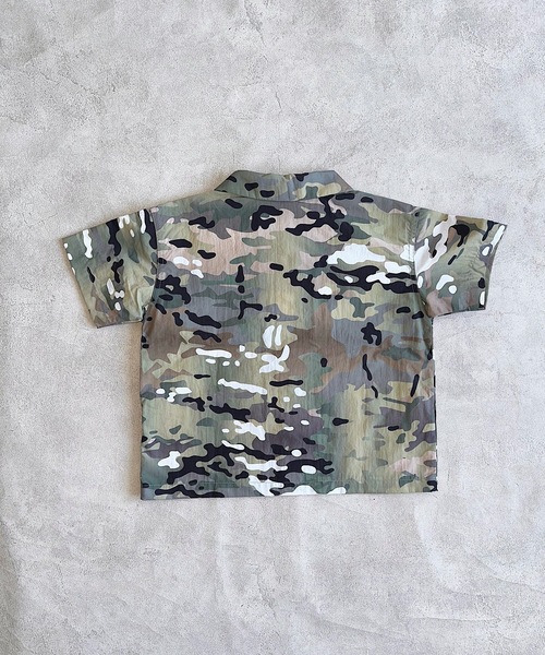 WILD THINGS(ワイルドシングス)の「【WILD THINGS】別注S/Sシャツ(100~150cm)(シャツ/ブラウス・キッズ・ベージュ/グリーン・100/110/120/130/140/150)」の9枚目の写真