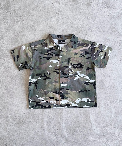 WILD THINGS(ワイルドシングス)の「【WILD THINGS】別注S/Sシャツ(100~150cm)(シャツ/ブラウス・キッズ・ベージュ/グリーン・100/110/120/130/140/150)」の10枚目の写真