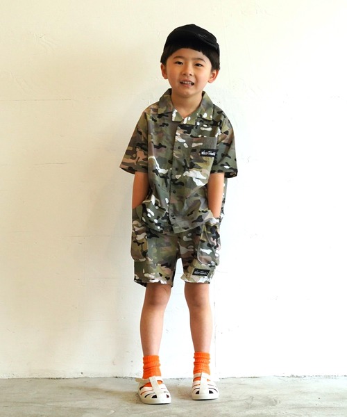 WILD THINGS(ワイルドシングス)の「【WILD THINGS】別注S/Sシャツ(100~150cm)(シャツ/ブラウス・キッズ・ベージュ/グリーン・100/110/120/130/140/150)」の13枚目の写真