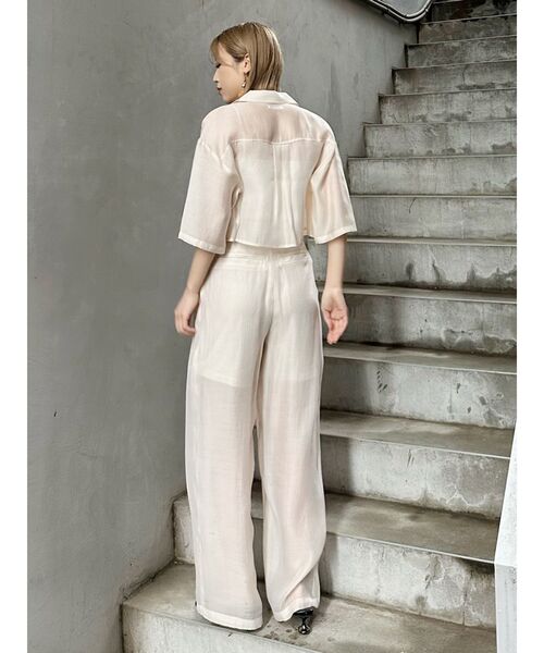 MURUA(ムルーア)の「【セット販売】シアーシャツ&シアーパンツセット(セットアップ・レディース・ブラウン/ブルー/ブラック/アイボリー・2/1)」の9枚目の写真