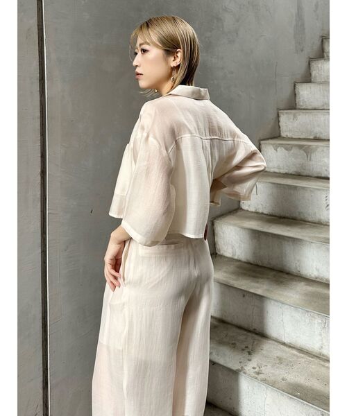 MURUA(ムルーア)の「【セット販売】シアーシャツ&シアーパンツセット(セットアップ・レディース・ブラウン/ブルー/ブラック/アイボリー・2/1)」の11枚目の写真