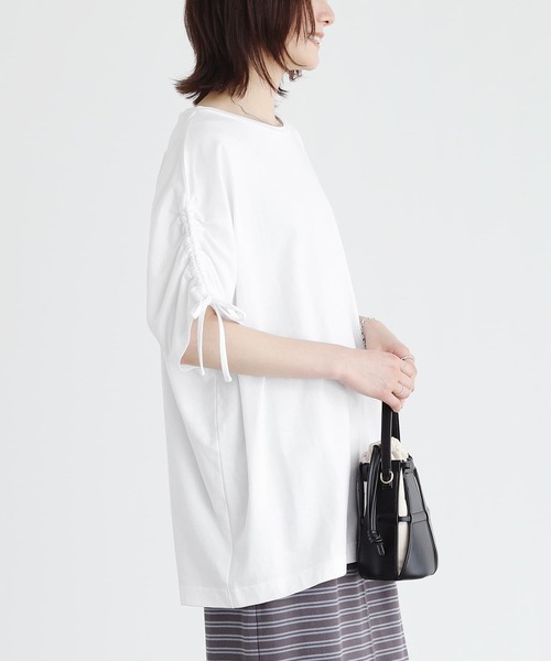 n'OrLABEL(ノアールレーベル)の「アシメドロストTシャツ(Tシャツ/カットソー・レディース・グリーン/ブラック/オフホワイト・FREE)」の11枚目の写真