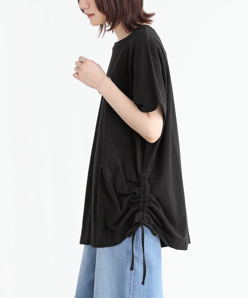 n'OrLABEL(ノアールレーベル)の「アシメドロストTシャツ(Tシャツ/カットソー・レディース・グリーン/ブラック/オフホワイト・FREE)」の14枚目の写真
