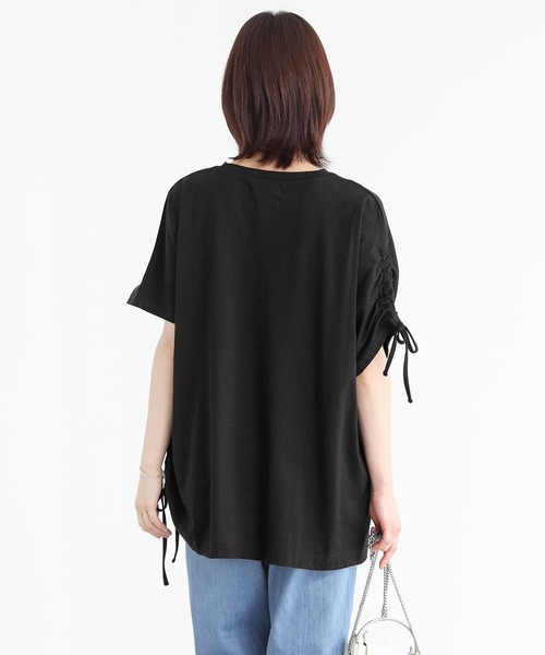 tシャツ ドロストアシメワンピース レディース ストライプ柄 アシメドロストワンピース レディース 送料無料
