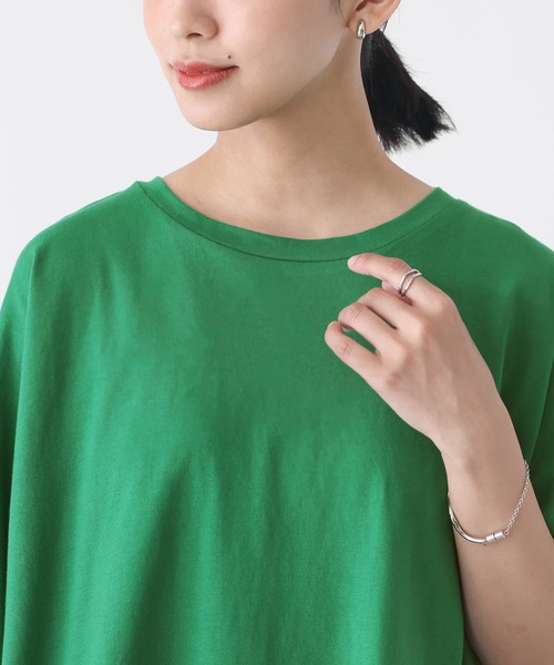 n'OrLABEL(ノアールレーベル)の「アシメドロストTシャツ(Tシャツ/カットソー・レディース・グリーン/ブラック/オフホワイト・FREE)」の7枚目の写真