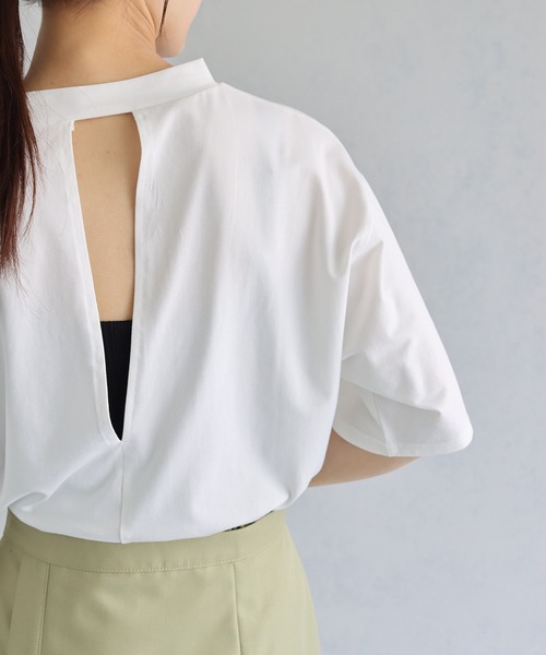 &g'aime（アンジェム）の「【&g’aime】バックオープンカットソー（Tシャツ/カットソー・レディース・チャコールグレー/ブラック/ホワイト・FREE）」の2枚目の写真