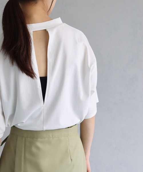 &g'aime（アンジェム）の「【&g’aime】バックオープンカットソー（Tシャツ/カットソー・レディース・チャコールグレー/ブラック/ホワイト・FREE）」の19枚目の写真