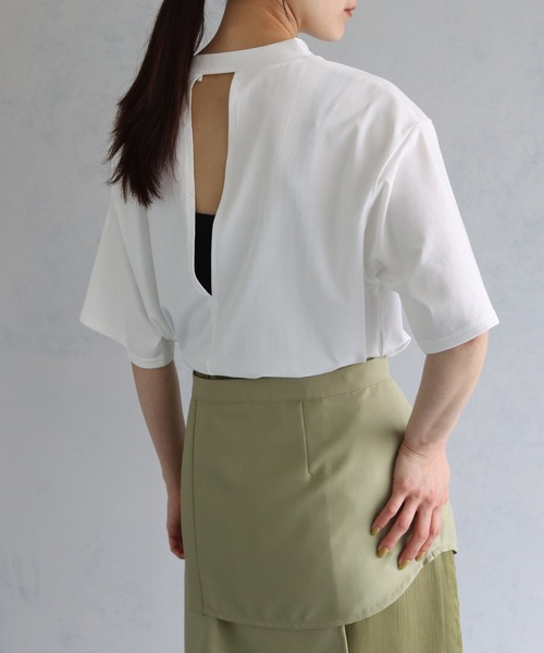 &g'aime（アンジェム）の「【&g’aime】バックオープンカットソー（Tシャツ/カットソー・レディース・チャコールグレー/ブラック/ホワイト・FREE）」の18枚目の写真