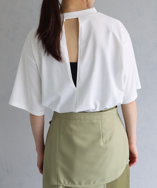 &g'aime（アンジェム）の「【&g’aime】バックオープンカットソー（Tシャツ/カットソー・レディース・チャコールグレー/ブラック/ホワイト・FREE）」の15枚目の写真