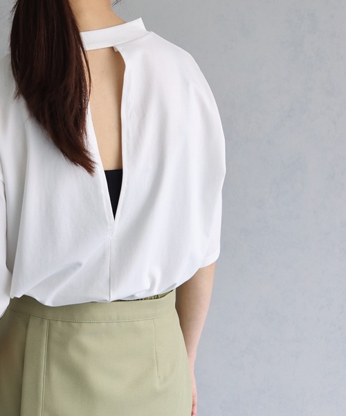 &g'aime（アンジェム）の「【&g’aime】バックオープンカットソー（Tシャツ/カットソー・レディース・チャコールグレー/ブラック/ホワイト・FREE）」の14枚目の写真