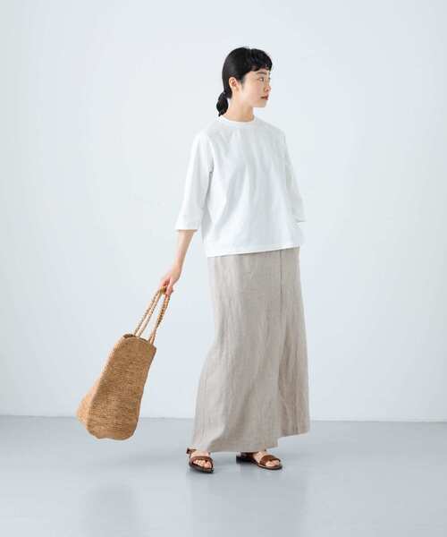 かぐれ（カグレ）の「5分袖ラグランカットソー（Tシャツ/カットソー・レディース・オフホワイト/ブルー系その他/ネイビー・FREE）」の13枚目の写真