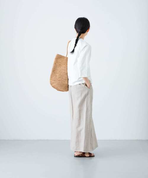 かぐれ（カグレ）の「5分袖ラグランカットソー（Tシャツ/カットソー・レディース・オフホワイト/ブルー系その他/ネイビー・FREE）」の15枚目の写真