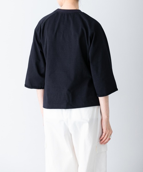 かぐれ（カグレ）の「5分袖ラグランカットソー（Tシャツ/カットソー・レディース・オフホワイト/ブルー系その他/ネイビー・FREE）」の17枚目の写真