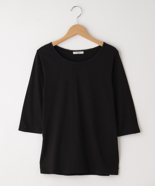 &Bridge(アンドブリッジ)の「POU DOU DOU(プードゥドゥ) 7分袖カットソー(Tシャツ/カットソー・レディース・オフホワイト/グレー/ブラック・02)」の4枚目の写真
