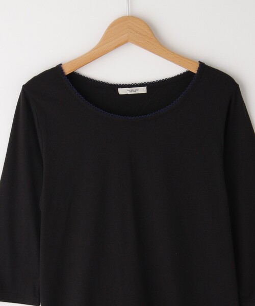 &Bridge(アンドブリッジ)の「POU DOU DOU(プードゥドゥ) 7分袖カットソー(Tシャツ/カットソー・レディース・オフホワイト/グレー/ブラック・02)」の6枚目の写真