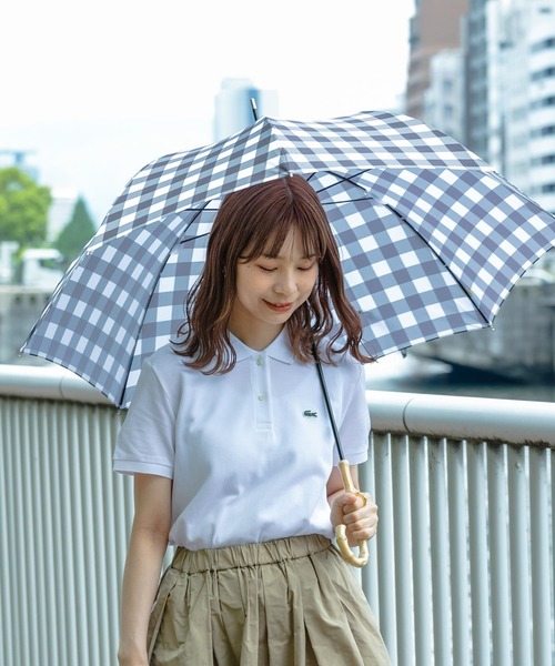 SMELLY（スメリー）の「【晴雨兼用】because　ギンガムチェックバンブー長傘（長傘・レディース・ブルー系その他/ブラック・FREE）」の17枚目の写真