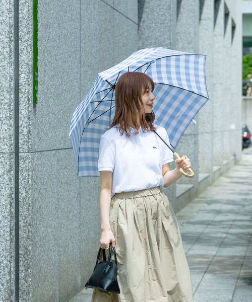 SMELLY（スメリー）の「【晴雨兼用】because　ギンガムチェックバンブー長傘（長傘・レディース・ブルー系その他/ブラック・FREE）」の13枚目の写真