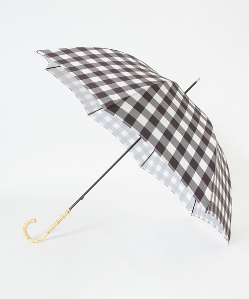 SMELLY（スメリー）の「【晴雨兼用】because　ギンガムチェックバンブー長傘（長傘・レディース・ブルー系その他/ブラック・FREE）」の14枚目の写真