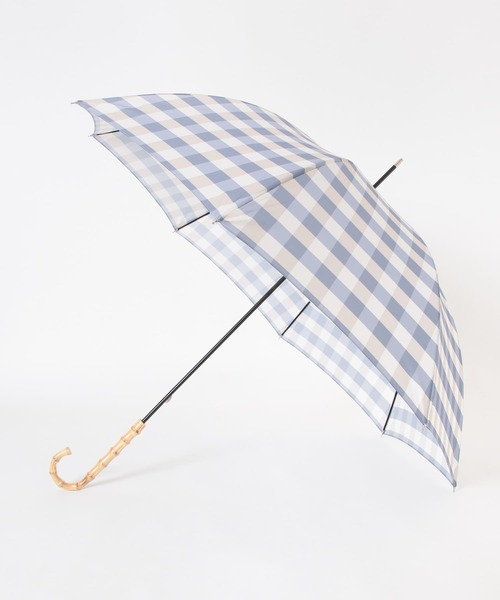 SMELLY（スメリー）の「【晴雨兼用】because　ギンガムチェックバンブー長傘（長傘・レディース・ブルー系その他/ブラック・FREE）」の15枚目の写真