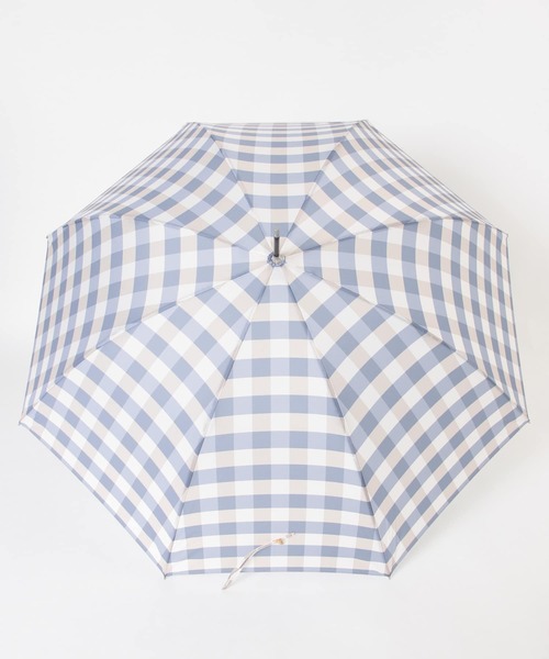 SMELLY（スメリー）の「【晴雨兼用】because　ギンガムチェックバンブー長傘（長傘・レディース・ブルー系その他/ブラック・FREE）」の4枚目の写真