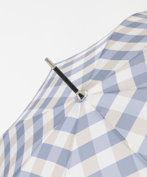 SMELLY（スメリー）の「【晴雨兼用】because　ギンガムチェックバンブー長傘（長傘・レディース・ブルー系その他/ブラック・FREE）」の5枚目の写真