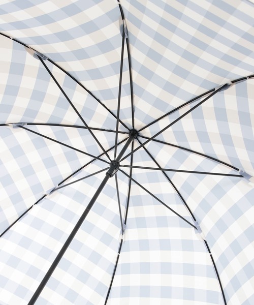 SMELLY（スメリー）の「【晴雨兼用】because　ギンガムチェックバンブー長傘（長傘・レディース・ブルー系その他/ブラック・FREE）」の6枚目の写真