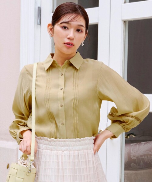 Tiaclasse(ティアクラッセ)の「【洗える】はしごレースパフ袖シャツ(シャツ/ブラウス・レディース・サックスブルー/ブラック/イエロー/ピンク・XXL/XL)」の20枚目の写真