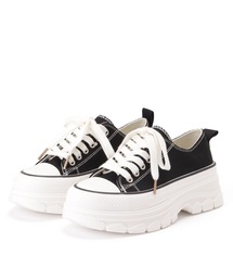 Lace Ladies（レースレディース）の「ローカット 厚底 レースアップ キャンバス スニーカー（スニーカー）」