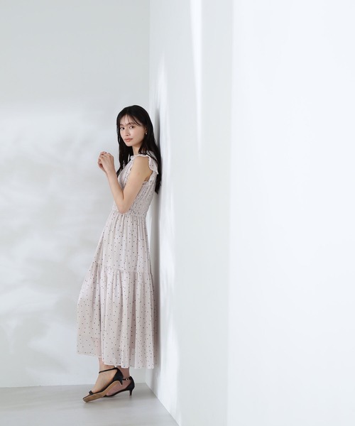 NATURAL BEAUTY BASIC（ナチュラルビューティーベーシック）の「◇楊柳フリルスリーブワンピース（ワンピース・レディース・ベージュ系その他/チャコールグレー/ブラック系その他/オレンジ・SMALL/MEDIUM）」の10枚目の写真