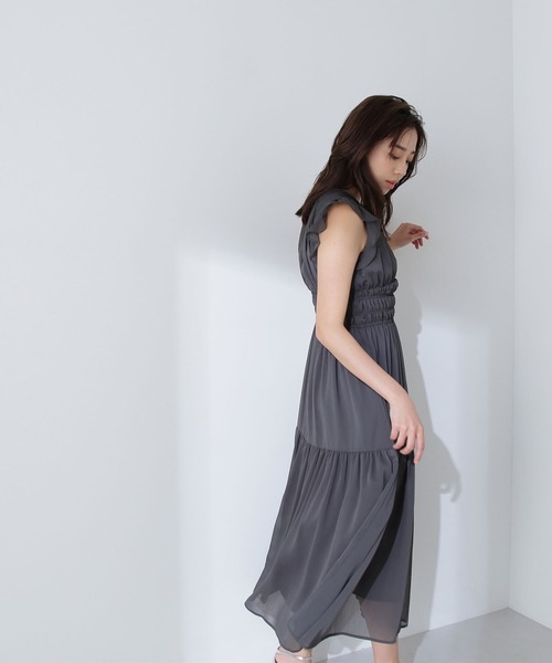 値下げ 楊柳フリルスリーブワンピース NATURAL BEAUTY BASIC ナチュラルビューティーベーシック 楊柳フリルスリーブ