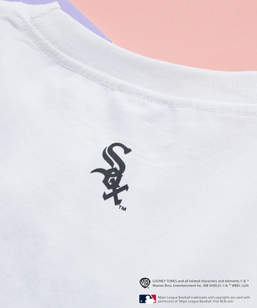 【Looney Tunes × MLB】オリジナル デザイン Tシャツ ドロップ ショルダー ビッグシルエット ユニセックス キャラクター main image 0