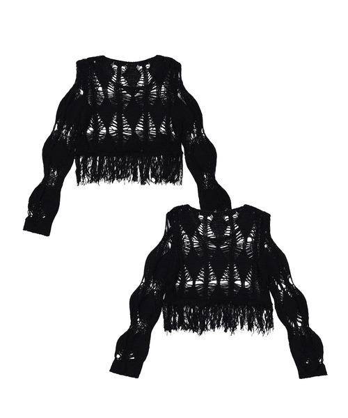 HOOK（フック）の「【HOOK】for girls サマーニット (SS)（Tシャツ/カットソー・レディース・ライトベージュ/ピンク/ブラック・S/L/M）」の2枚目の写真