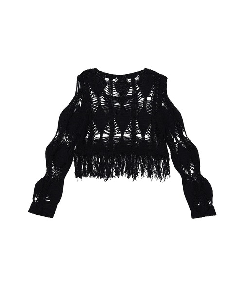 HOOK（フック）の「【HOOK】for girls サマーニット (SS)（Tシャツ/カットソー・レディース・ライトベージュ/ピンク/ブラック・S/L/M）」の6枚目の写真