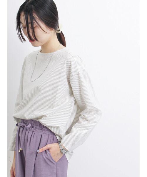 Samansa Mos2 blue(サマンサモスモスブルー)の「◎リネン混クルーネックブラウス(シャツ/ブラウス・レディース・オフホワイト/チャコールグレー/ブラック・F)」の19枚目の写真