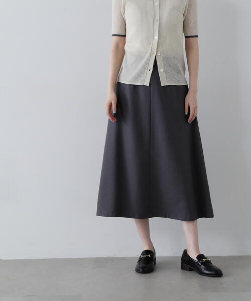 N.（N. Natural Beauty Basic）（エヌエヌナチュラルビューティーベーシック）の「◆ウォッシャブルＡラインスカート（スカート・レディース・ライトベージュ/チャコールグレー・SMALL/MEDIUM）」の4枚目の写真