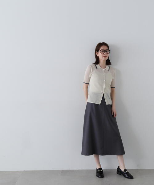 N.（N. Natural Beauty Basic）（エヌエヌナチュラルビューティーベーシック）の「◆ウォッシャブルＡラインスカート（スカート・レディース・ライトベージュ/チャコールグレー・SMALL/MEDIUM）」の5枚目の写真