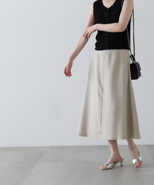 N.（N. Natural Beauty Basic）（エヌエヌナチュラルビューティーベーシック）の「◆ウォッシャブルＡラインスカート（スカート・レディース・ライトベージュ/チャコールグレー・SMALL/MEDIUM）」の10枚目の写真