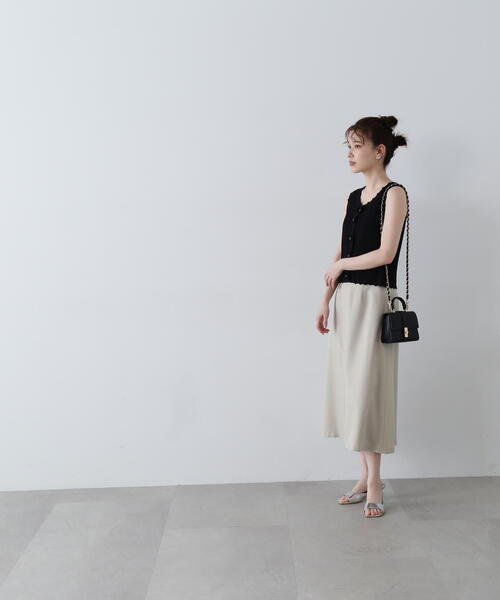 N.（N. Natural Beauty Basic）（エヌエヌナチュラルビューティーベーシック）の「◆ウォッシャブルＡラインスカート（スカート・レディース・ライトベージュ/チャコールグレー・SMALL/MEDIUM）」の13枚目の写真