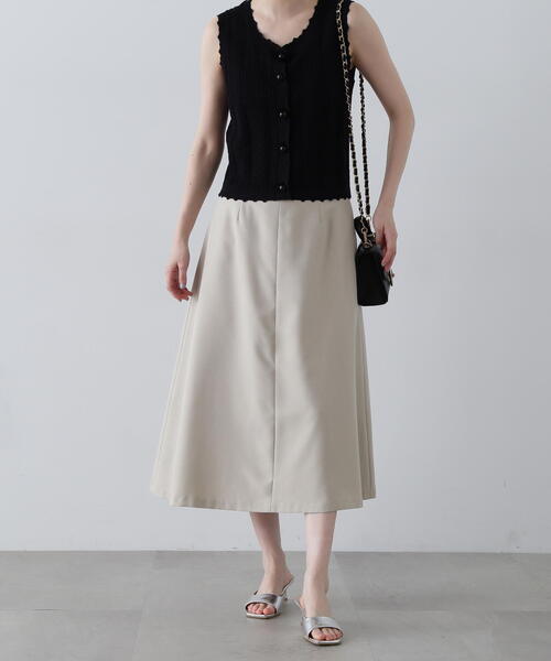 N.（N. Natural Beauty Basic）（エヌエヌナチュラルビューティーベーシック）の「◆ウォッシャブルＡラインスカート（スカート・レディース・ライトベージュ/チャコールグレー・SMALL/MEDIUM）」の15枚目の写真