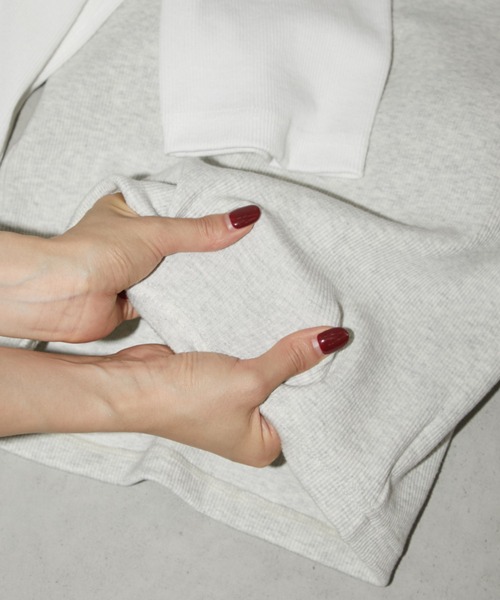 Aunt Marie's（アントマリーズ）の「カップ付きオフショルリブハーフスリーブトップス/カットソー（Tシャツ/カットソー・レディース・ネイビー/ホワイト/ライトグレー/ブラウン・FREE）」の9枚目の写真