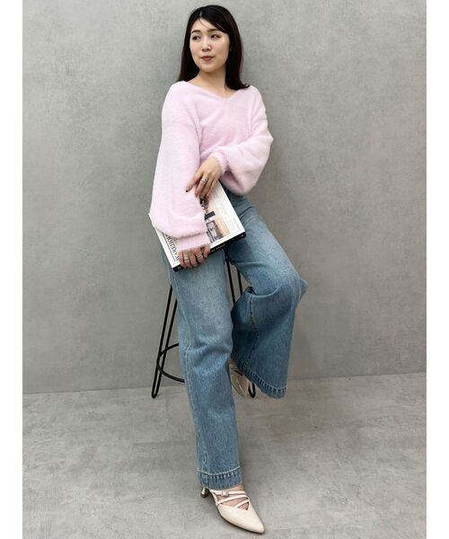 MERCURYDUO（マーキュリーデュオ）の「2WAYミニシャギーコンパクトニット（ニット/セーター・レディース・グレー/アイボリー/ピンク・FREE）」の11枚目の写真