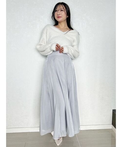 MERCURYDUO（マーキュリーデュオ）の「2WAYミニシャギーコンパクトニット（ニット/セーター・レディース・グレー/アイボリー/ピンク・FREE）」の12枚目の写真