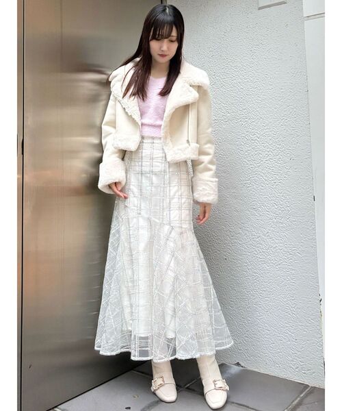 MERCURYDUO（マーキュリーデュオ）の「2WAYミニシャギーコンパクトニット（ニット/セーター・レディース・グレー/アイボリー/ピンク・FREE）」の17枚目の写真